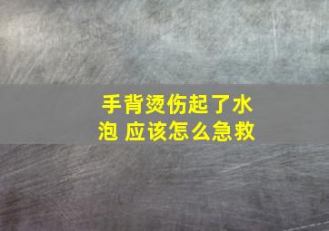 手背烫伤起了水泡 应该怎么急救